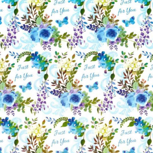 Picture of GIFT WRAPPING BLUE FLOWERS JUST FOR YOU